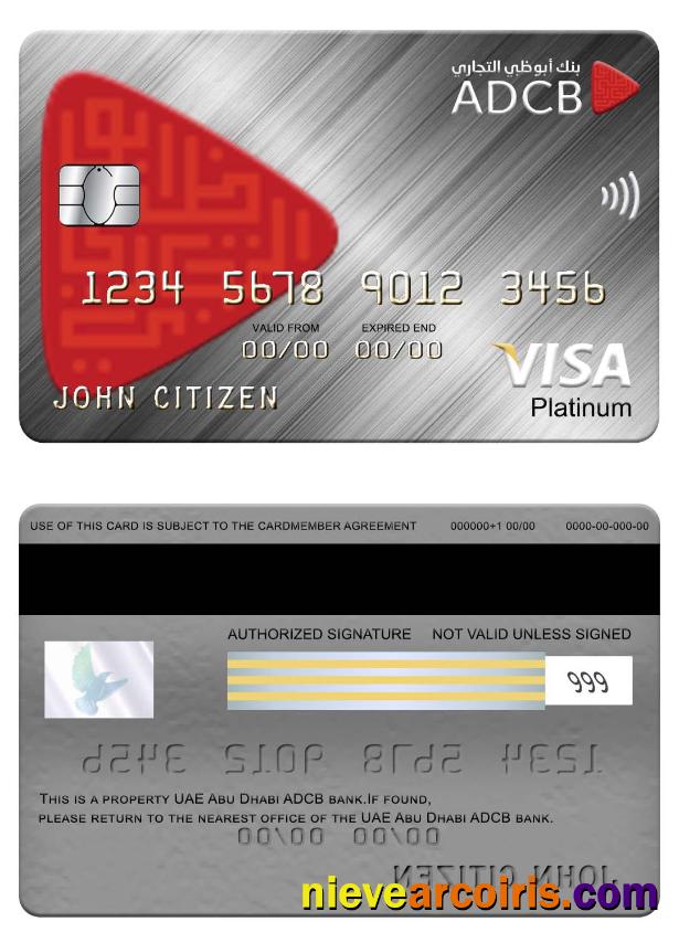 UAE Abu Dhabi ADCB bank visa platinum card